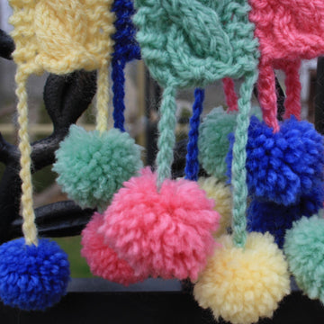 Cabled PomPom Scarf 159