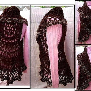 718, BOHEMIAN CROCHET VEST, LONG OR SHORT, CHILD AND ADULT