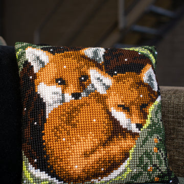 Vervaco Foxes Cushion Cross Stitch Kit - 40cm x 40cm