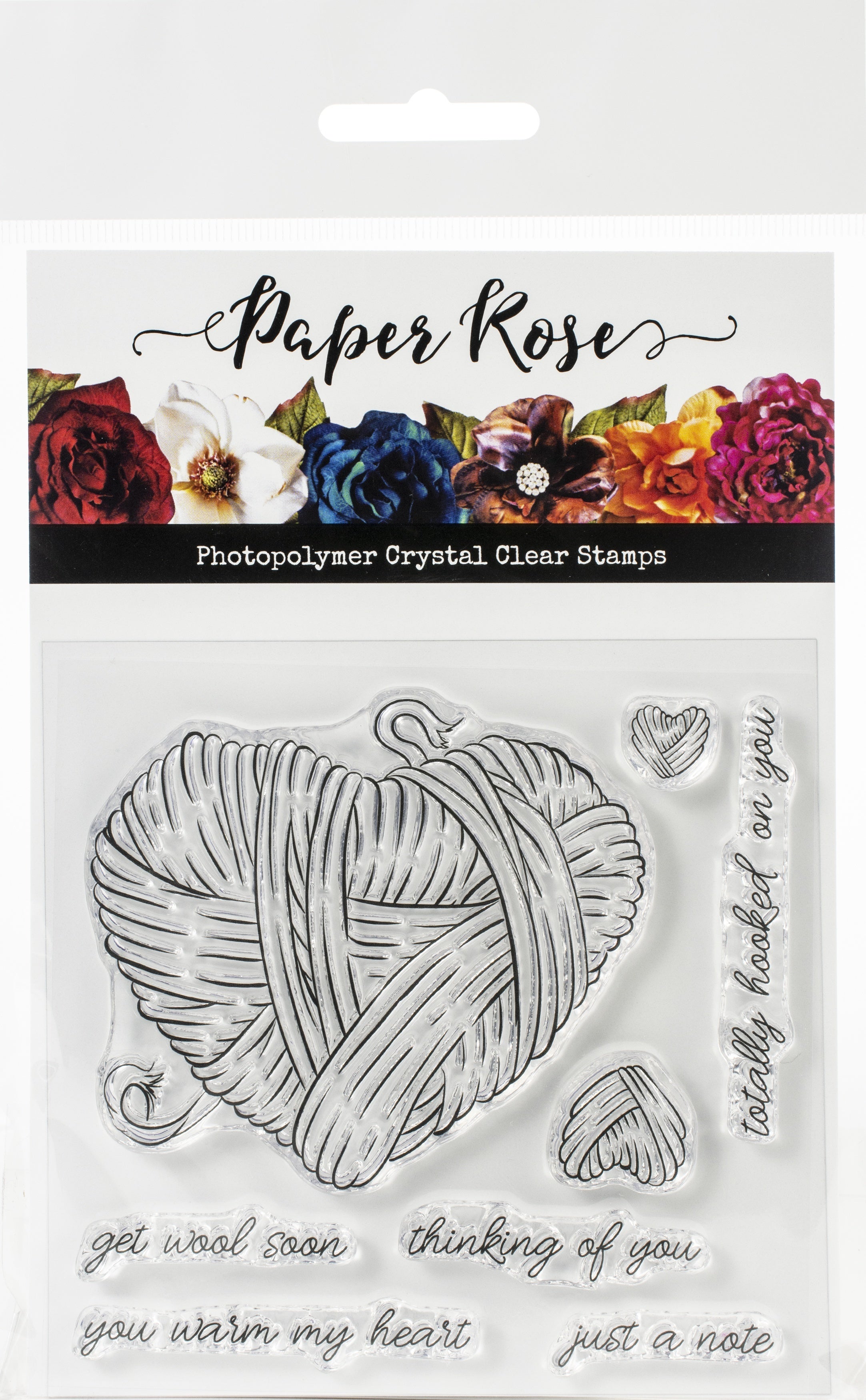 Paper Rose Clear Stamps 4"X4" - Hooked On You