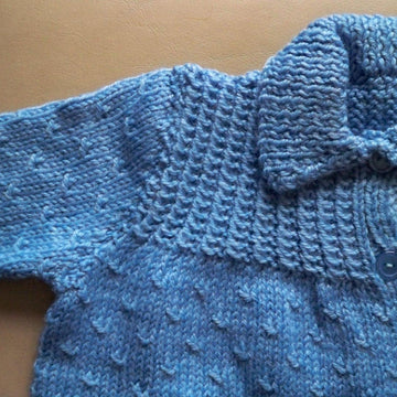 Baby Jacket with Collar (Tunisian Ribbing Yoke)