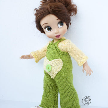 Outfit Lime and lemon for doll 16"-18" knitting flat