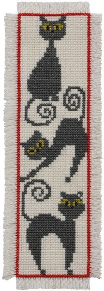 Permin Cat Book Mark Cross Stitch Kit - 7x22cm