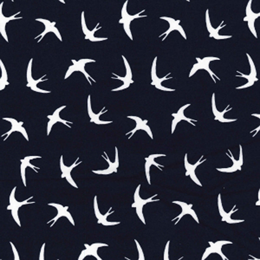 Rose & Hubble Cotton Poplin Printed - Birds Navy