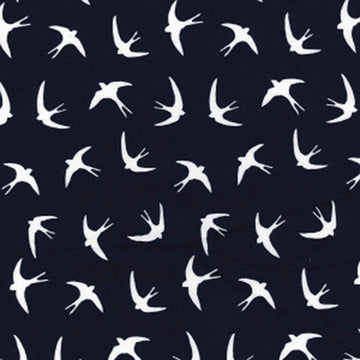 Rose & Hubble Cotton Poplin Printed - Birds Navy