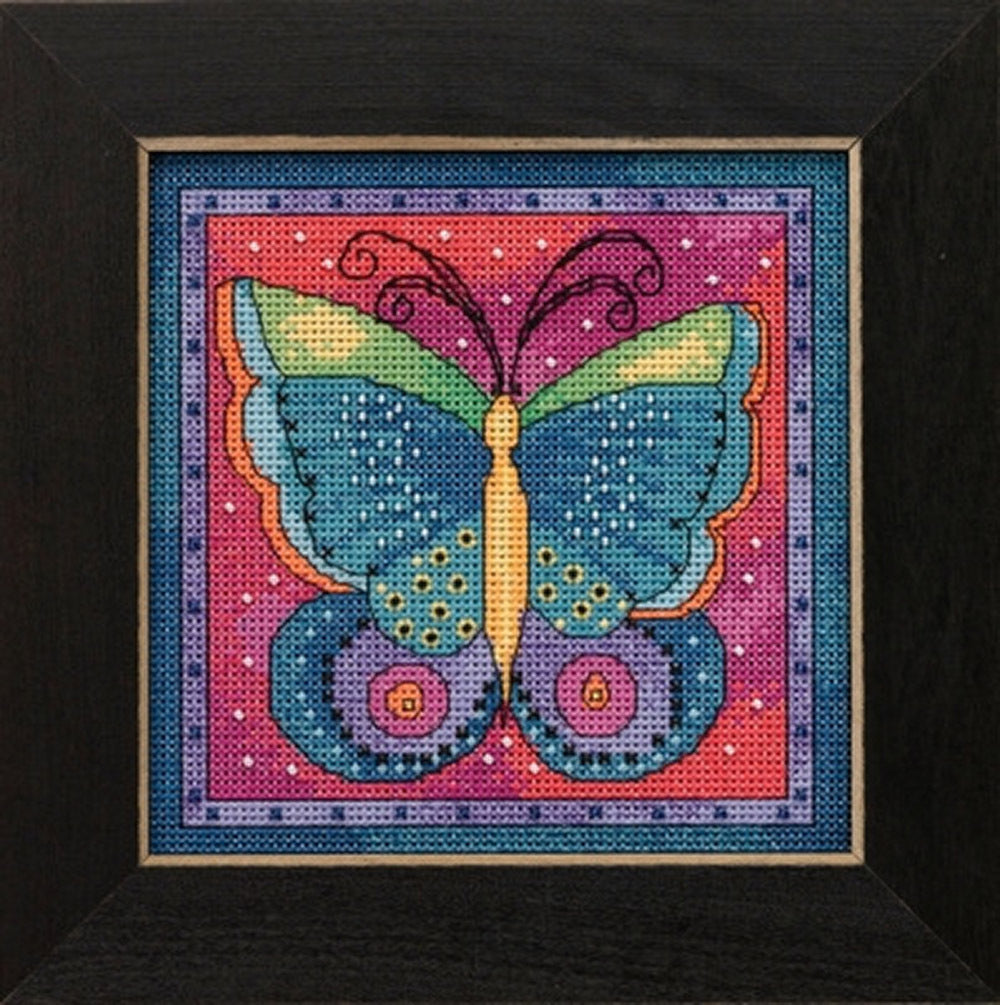 Mill Hill Flying Colors - Butterfly Fuschia - 5.75in x 5.75in