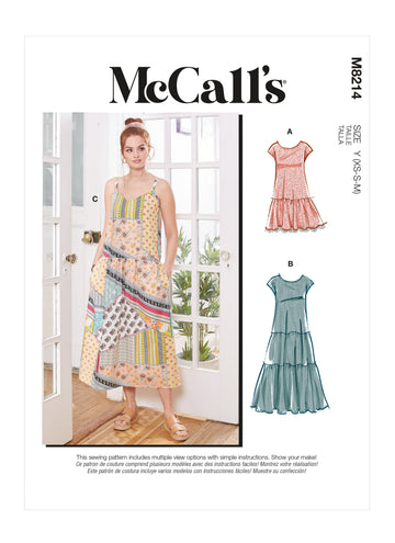McCall's Misses' Dresses & Mask M8214 - Sewing Pattern