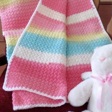 Rainbow Color Wheel Baby Blanket Crochet Pattern (DK Yarn • Beginner Friendly)