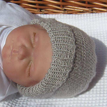 Baby Silver Silk Beanie Hat