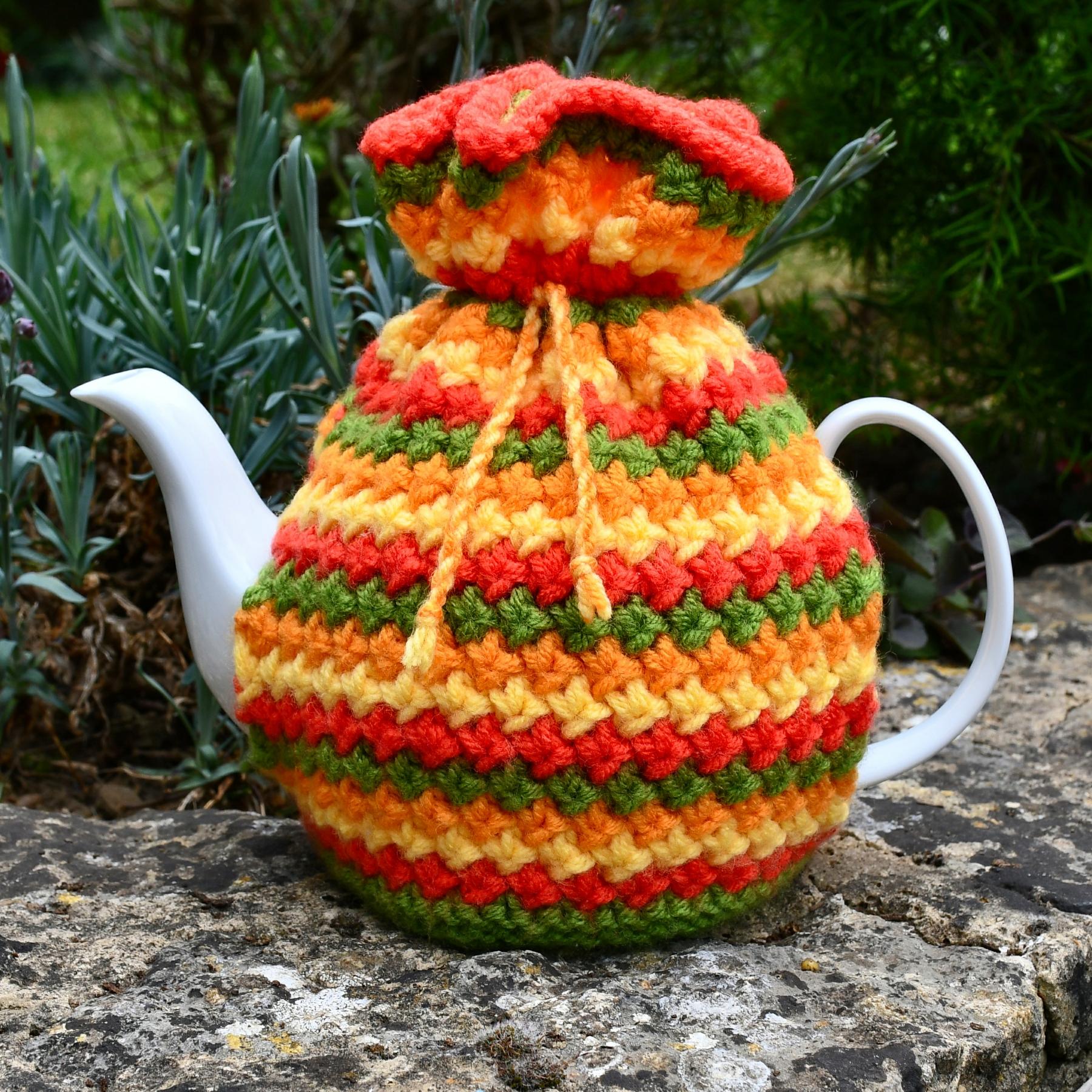 Springtime Flowers 4 Cup Teapot Cosy Knitting Pattern