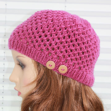 Knitting Pattern ladies hat beanie UK & USA Terms #12