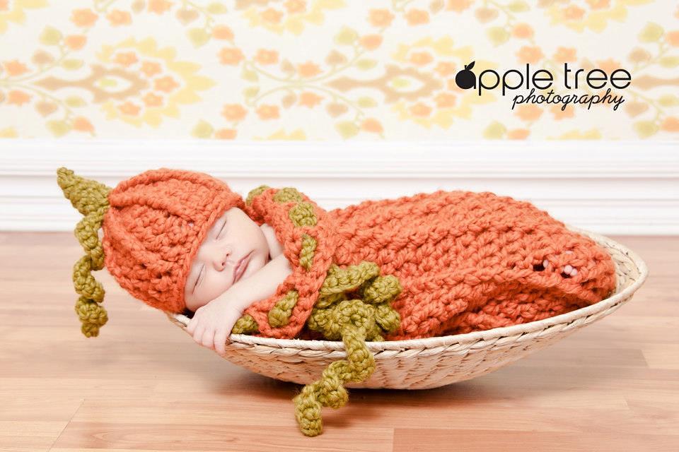 Chunky Pumpkin Hat & Cocoon