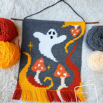 Ghost in the Mushrooms Wall Hanging