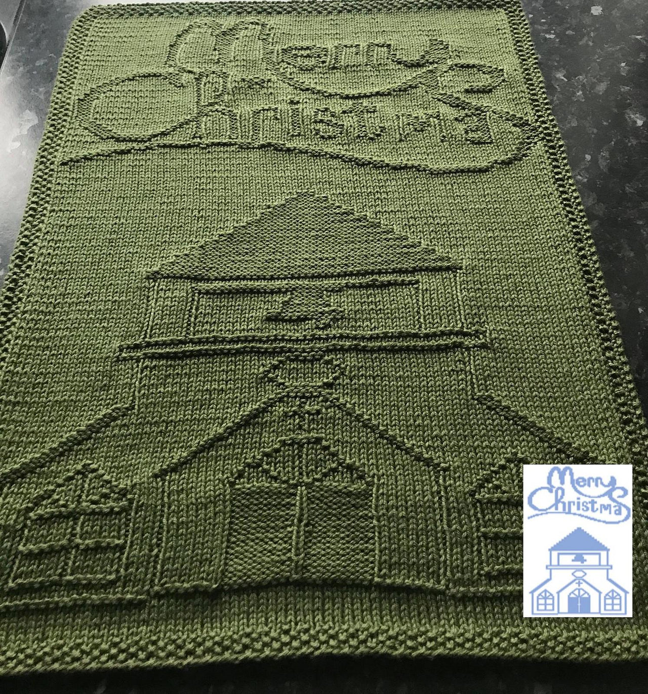 Nr. 351 Church Merry Christmas guest towel