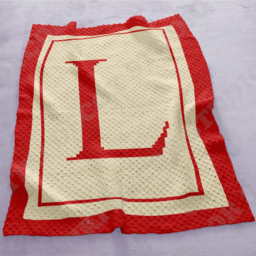 Letter L Blanket C2C CROCHET PATTERN | Alphabet Throw