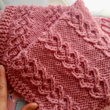 Heart Cable Blanket Knitting Pattern