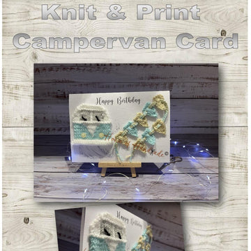 Knit & Print Campervan Inspired Knitting Pattern Make Your Own Card PDF Instant Download