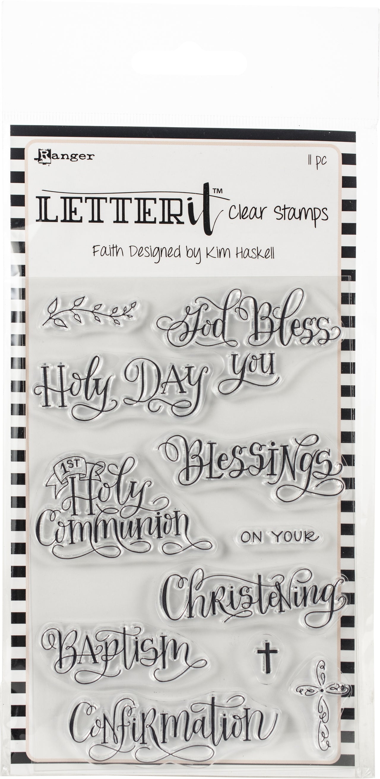 Ranger Letter It Clear Stamp Set 4"X6" - Faith