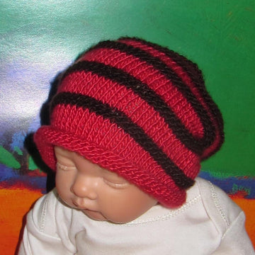 Baby Simple Roll Brim Stripe Slouch