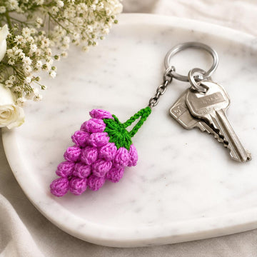 Crochet Grapes Keychain Pattern – PDF + Video Tutorial