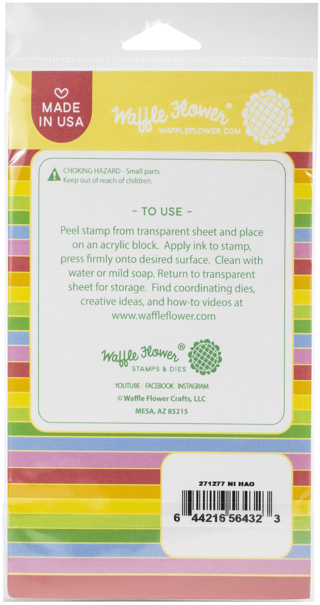 Waffle Flower Crafts Clear Stamps 4"X6" - Ni Hao