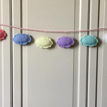 Crochet Stuffed Clouds Pattern: Happy Clouds Baby Banner / Garland