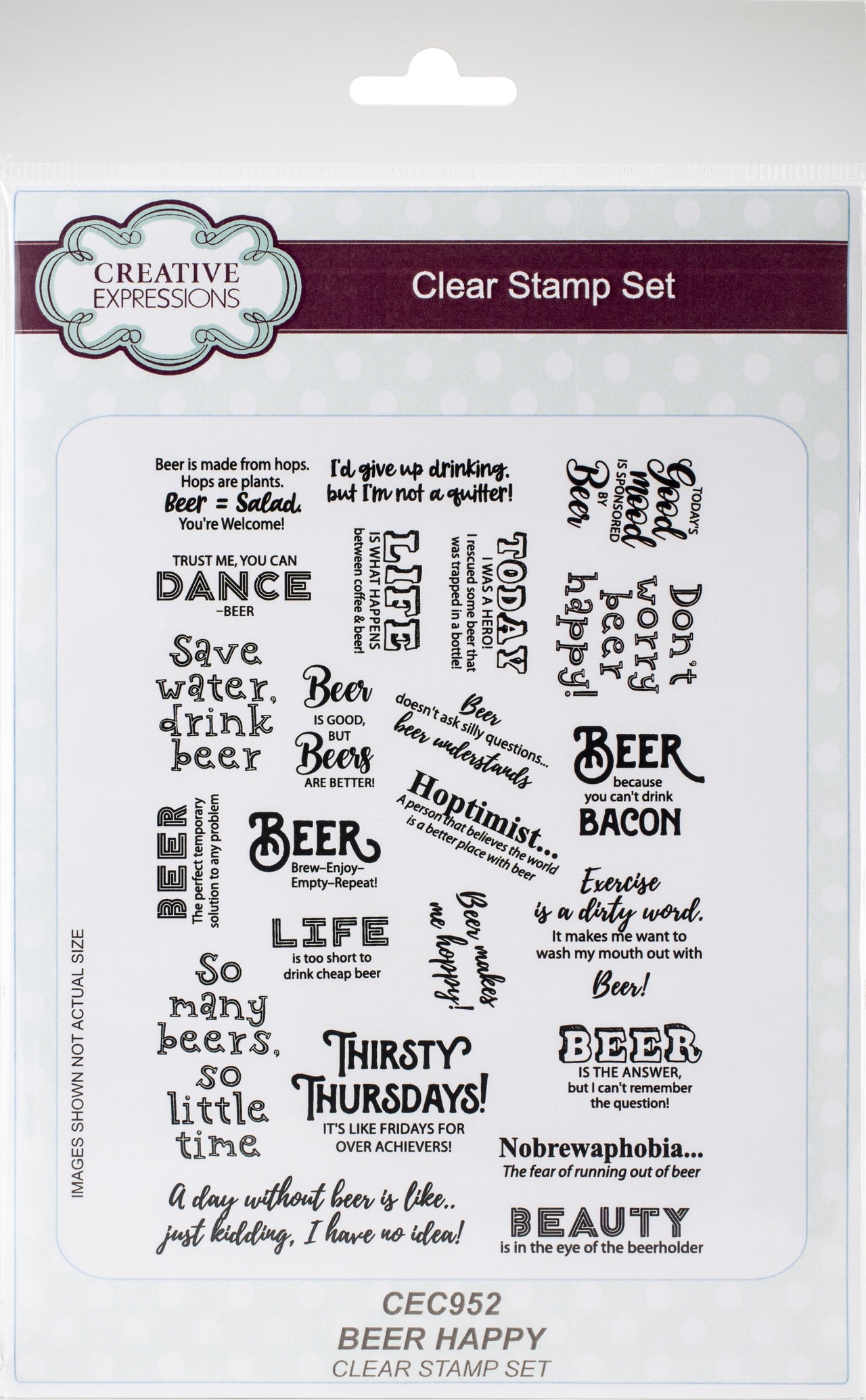 Creative Expressions A5 Clear Stamp Set - Beer Happy