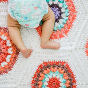 Grandmother's Flower Garden Crochet Quilt