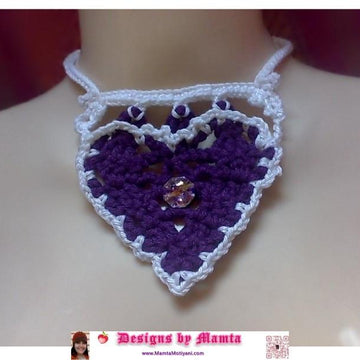 Crochet Diamond Heart Necklace Pattern Unique Crochet Jewelry