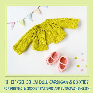 Cardigan + Booties for 11-13"/28-33 cm Waldorf Doll