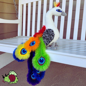 Rainbow Peacock Amigurumi