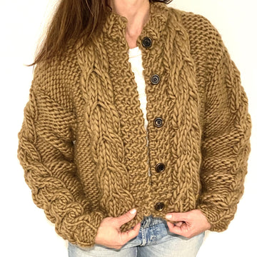 Bulky Cable Crop Cardigan