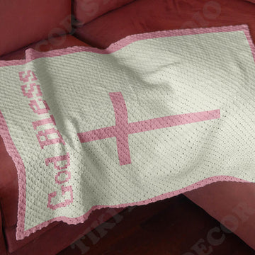 Baptism Girl Blanket C2C Crochet Pattern