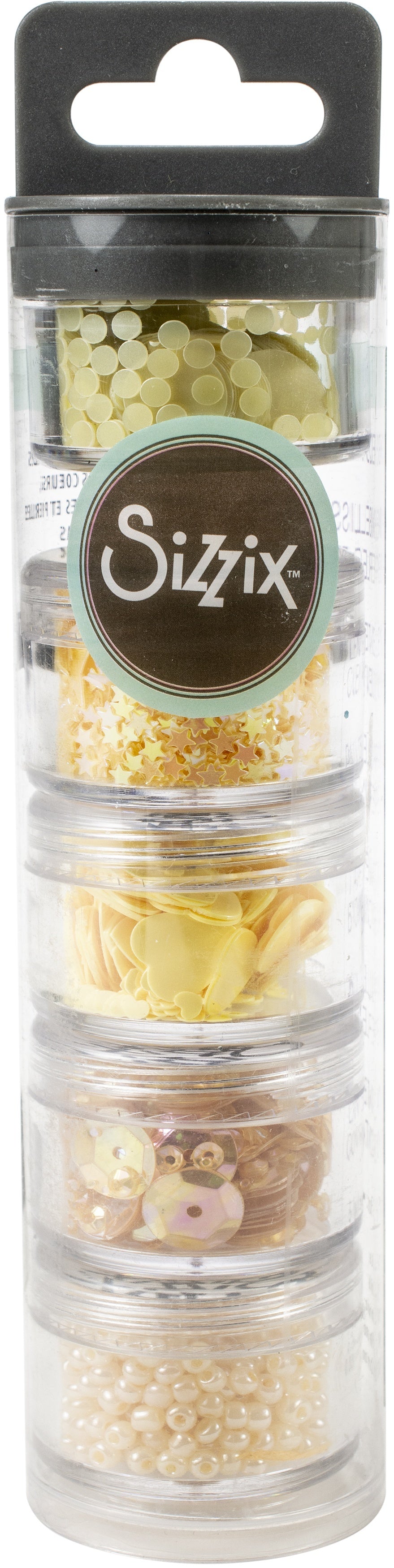 Sizzix Making Essential Sequins & Beads 5/Pkg - Limoncello, 5g Per Pot