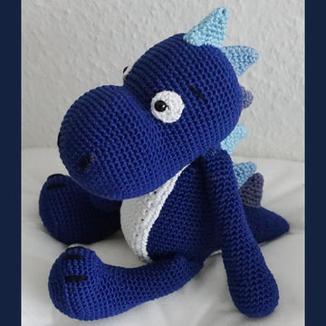Häkelanleitung Amigurumi Dino Valentin Blue
