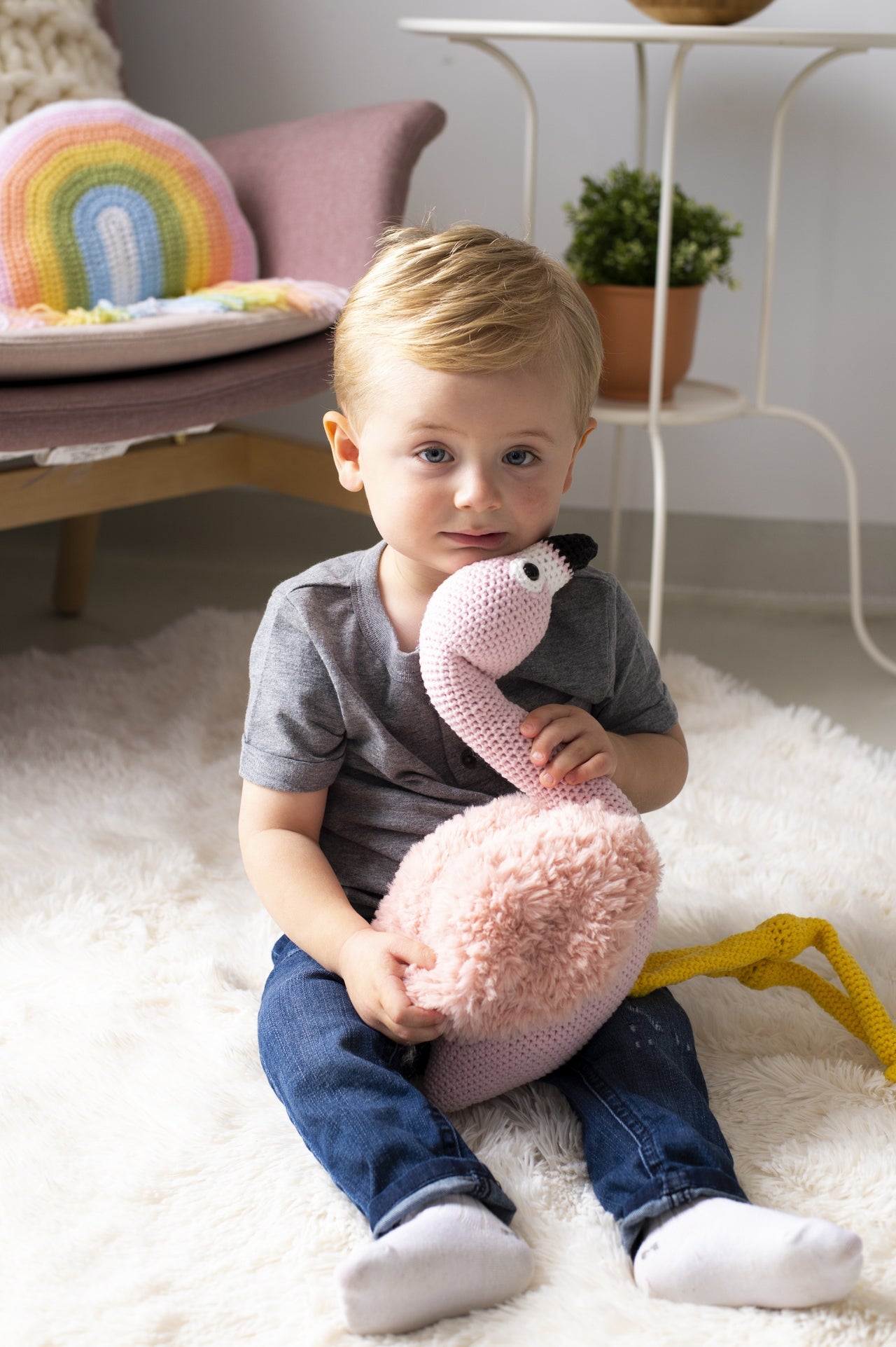 Florence Flamingo in Lion Brand Feels Like Butta & Go For Faux - Downloadable PDF