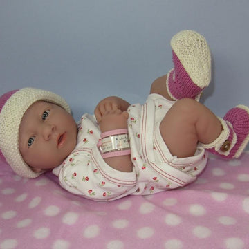 Just For Preemies - Premature Baby 4 Ply Bumper Booties and Beanie