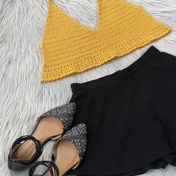 V- cut halter top