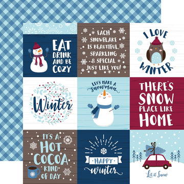 Echo Park Paper My Favorite Winter Double-Sided Cardstock 12"X12" 25/Pkg - 4"X4" Journaling Cards