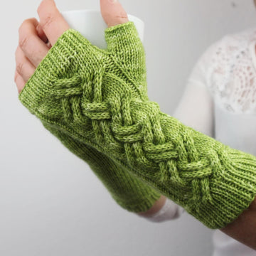 Knitting Pattern "Avocado" / Cable Knit Fingerless Mittens / Arm Warmers  / EN&GE