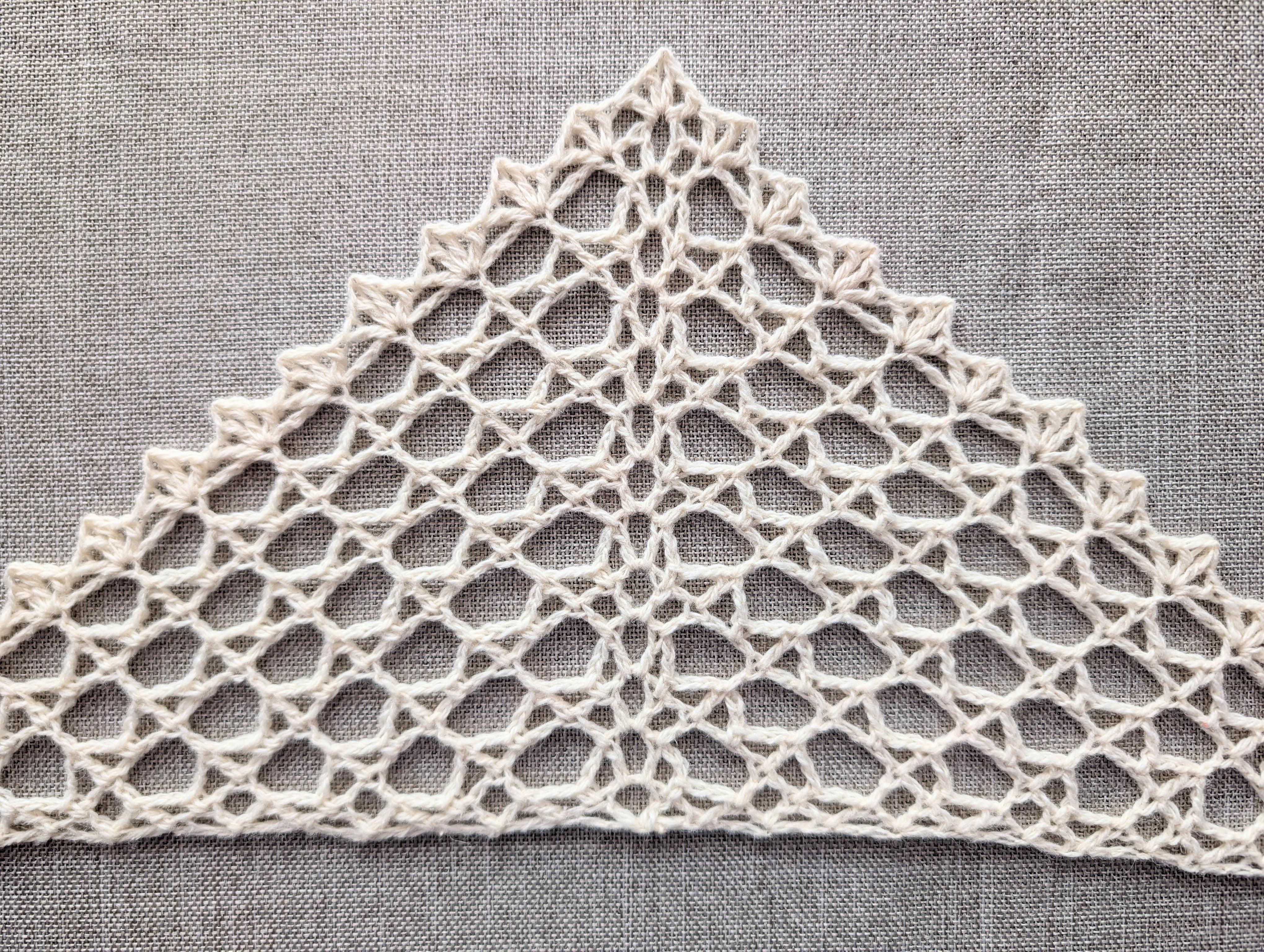 Lace Mesh Crochet Triangle Neck Scarf #116