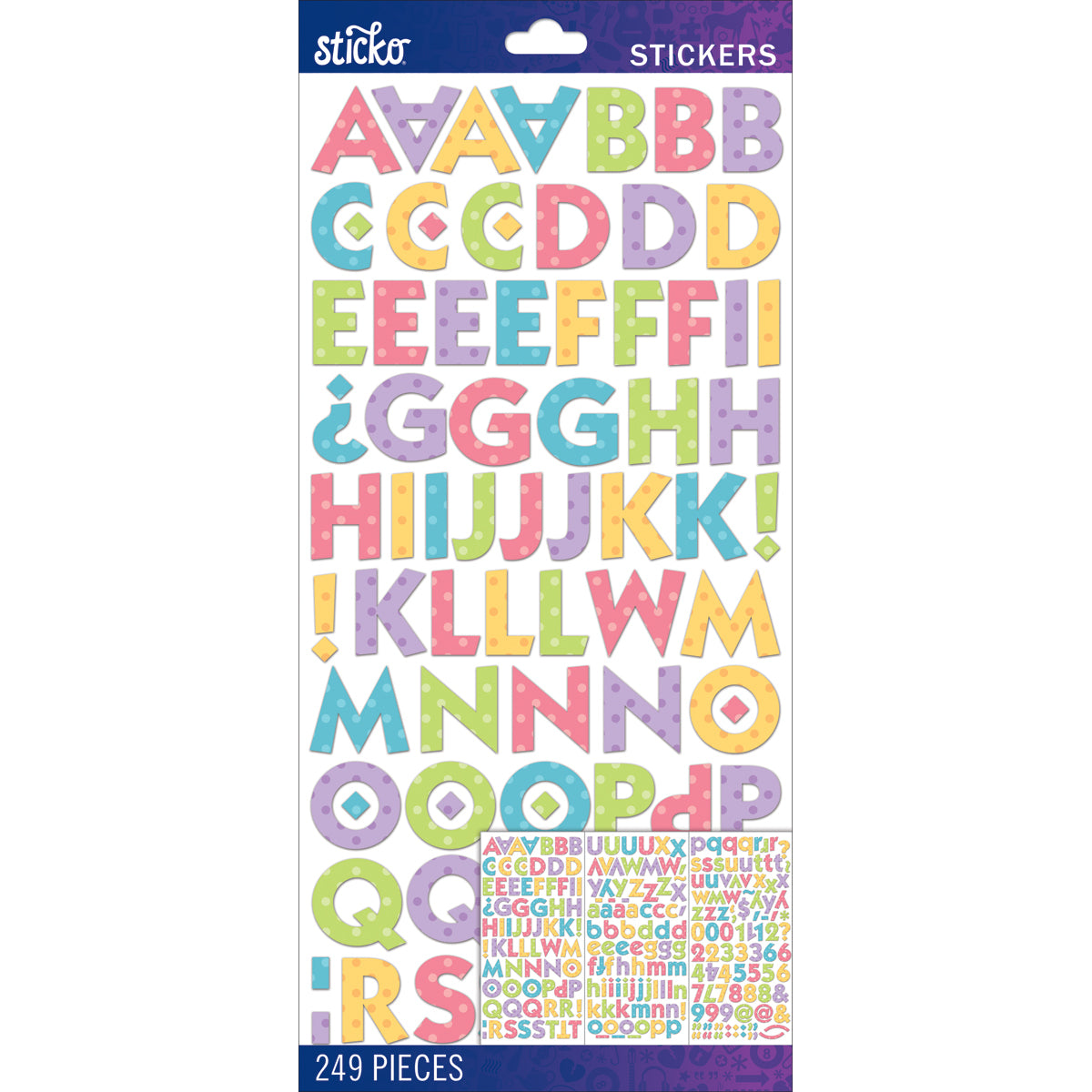Sticko Alphabet Stickers - Bright Dots Kable Medium