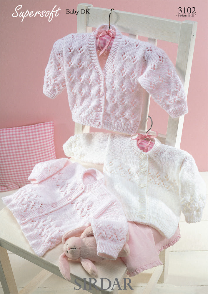 Cardigans in Sirdar Supersoft Baby DK - 3102 - Downloadable PDF