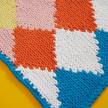 "Dazzling Diamond Bath Mat" - Free Bath Mat Knitting Pattern For Home in Paintbox Yarns Recycled Big Cotton by Paintbox Yarns