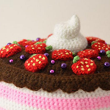 Strawberry Chocolate Cake Crochet Pattern, Cake Amigurumi, Food Crochet Pattern