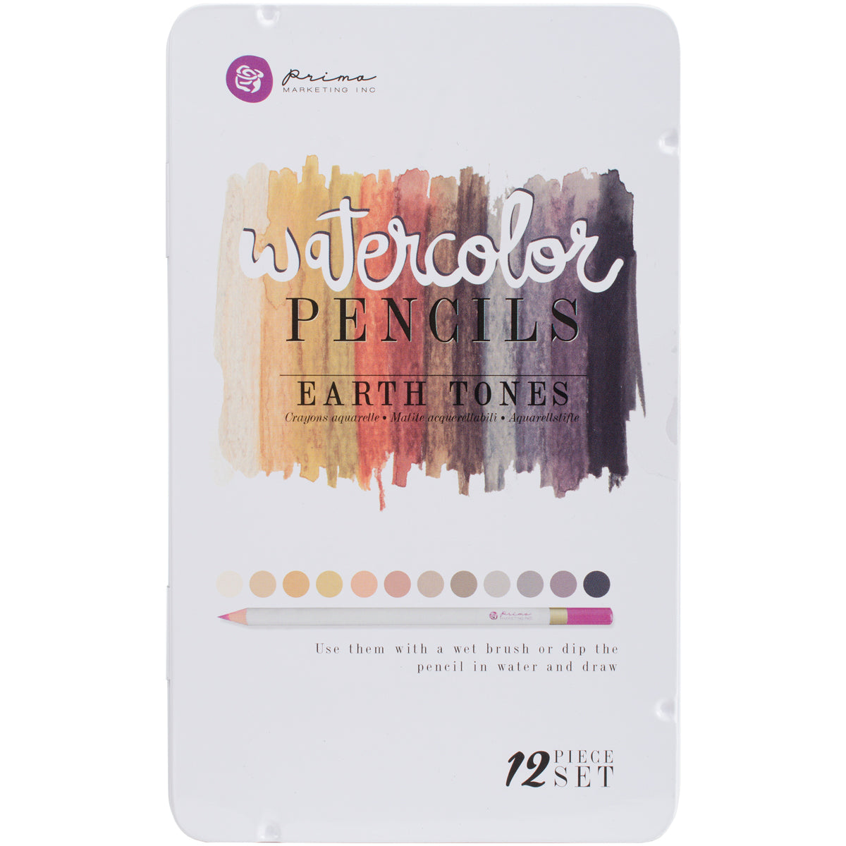 Prima Marketing Watercolor Pencils 12/Pkg - Earth Tones