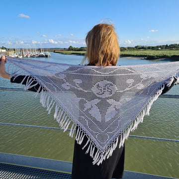 Ossetian-Inspired Filet Crochet Shawl Pattern