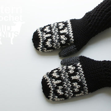 Fair Isle Crochet Hills Mittens (2016005)