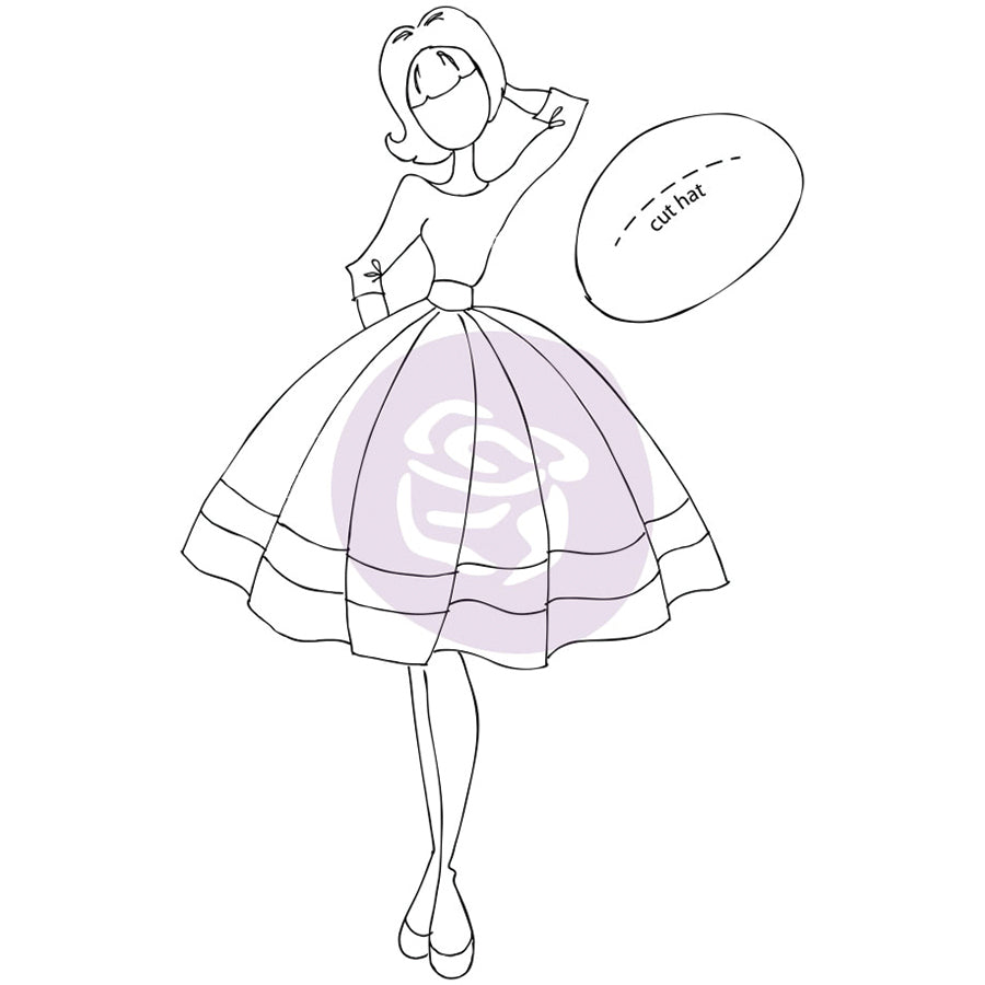 Prima Marketing Julie Nutting Mixed Media Cling Rubber Stamp - Audrey