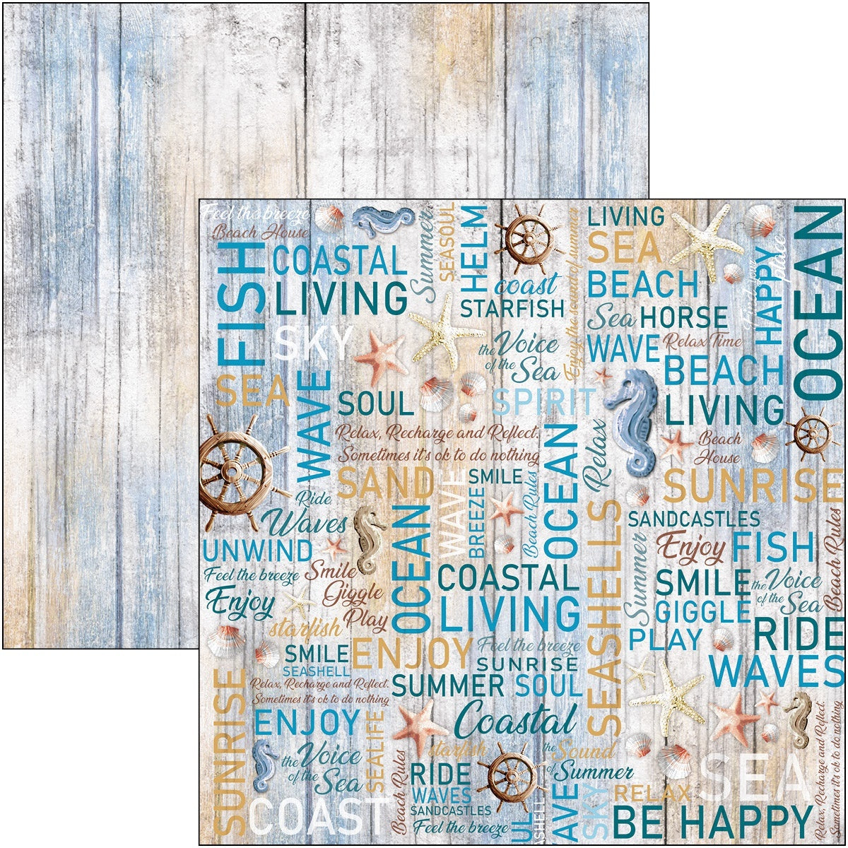 Ciao Bella Double-Sided Cardstock 90lb 12"X12" 12/Pkg - The Voice Of The Sea, Sound Of Summer